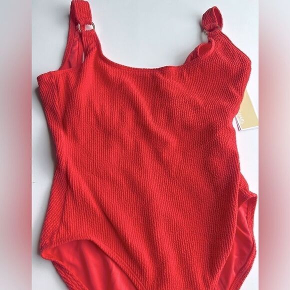 Michael Kors Logo Underwire One-Piece Women's Swimsuit,New size sangria 8 - Picture 8 of 10